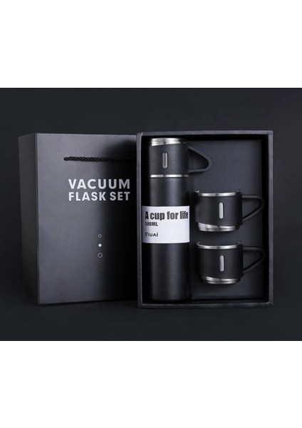 Kamp Piknik Için Ideal 3 Bardaklı 500ML Termos Sıcak ve Soğuk Tutan Kahve Çay Içecek Termosu Urzgrup fiyatları