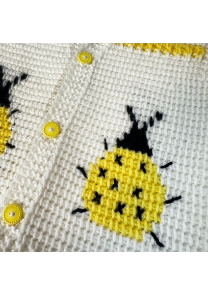 2323 El Örgüsü Uğur Böceği Desenli Örgü Yelek - 1 - 3 Yaş modelleri