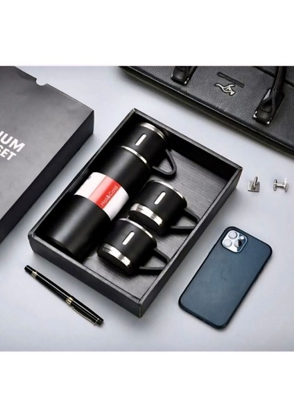 Çelik Termos 3 Bardaklı Vakumlu ve Yalıtımlı Kişiye Özel Üzerine Istediğiniz Yazı Isim Yazılır Içece fiyatları