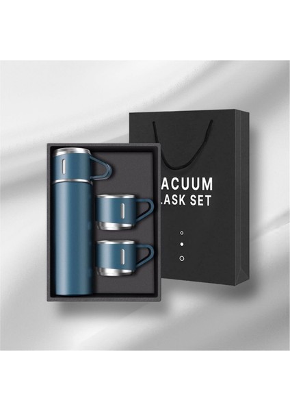 Paslanmaz Çelik 3 Bardaklı Termos Içecek 500 ml Paslanmaz Çelik Siyah 6 Saat Kutulu fiyatları