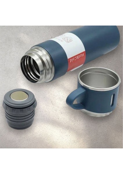 Paslanmaz Çelik 3 Bardaklı Termos Içecek 500 ml Paslanmaz Çelik Siyah 6 Saat Kutulu modelleri