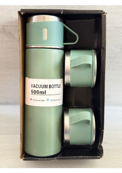 Kişiye Özel Isimli Çelik Hediyelik 3 Bardaklı Çantalı Termos Seti 500 ml Paslanmaz Çelik Siyah 12 Sa fiyatları