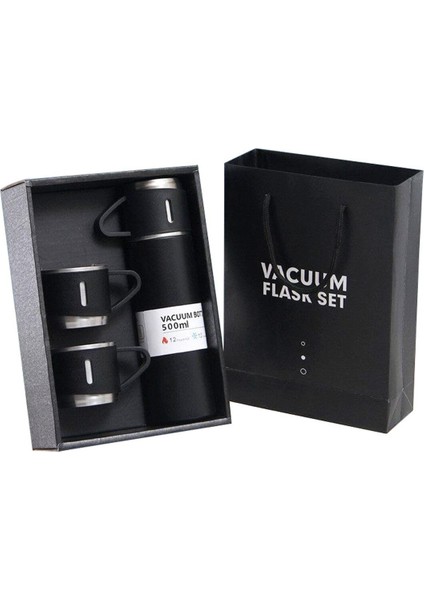 Sızdırmaz Paslanmaz Çelik Vakumlu Hediye Paketli 500ML 3 Bardaklı Termos Seti >550 ml Içecek Paslanm fiyatları