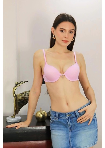 Kadın Destekli Balenli Sütyen Pembe