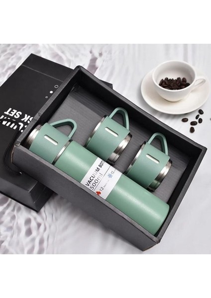 3 Bardaklı Paslanmaz Çelik Termos 500ML Premium A+ Kalite Kahve Termosu Çantalı Hediye fiyatları