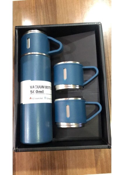 3 Bardaklı Paslanmaz Çelik Termos 500ML Premium A+ Kalite Kahve Termosu Çantalı Hediye fırsatları