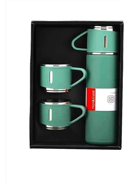 3 Bardaklı Termos 500ML Sıcak Tutan Paslanmaz Çelik Kahve Çay Termosu Çantalı Hediye indirimleri