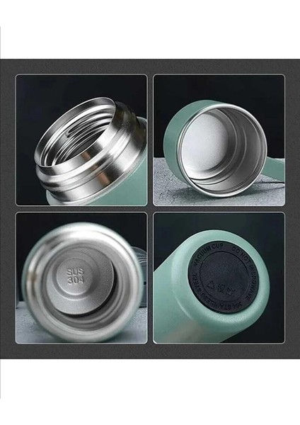 3 Bardaklı Termos 500ML Sıcak Tutan Paslanmaz Çelik Kahve Çay Termosu Çantalı Hediye