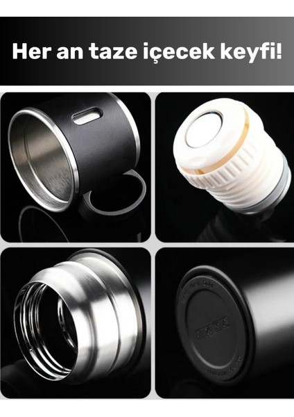 Özel Tasarım Paslanmaz Çelik 3 Bardaklı Termos Soğuk Sıcak Vakumlu Set Çanta Hediyeli 550 ml 450-550 fiyatları