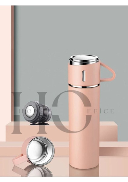 Paslanmaz Çelik Termos Renk 3 Bardaklı Termos Seti Vakumlu Termos Set Çanta Hediyeli 500 ml Çelik Si fiyatları