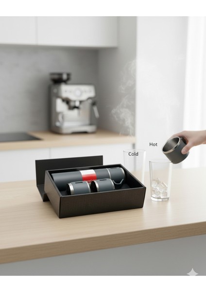 Paslanmaz Çelik Termos 3 Bardaklı Termos Seti Vakumlu Termos Set Çanta Hediyeli Içecek 500 ml Paslan fiyatları