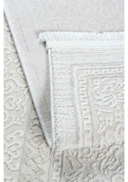 4m² / 6m² Krem Beyaz Modern Salon Halısı – Bambu Dokulu, Antialerjik, Kaymaz Taban & Toz Tutmaz