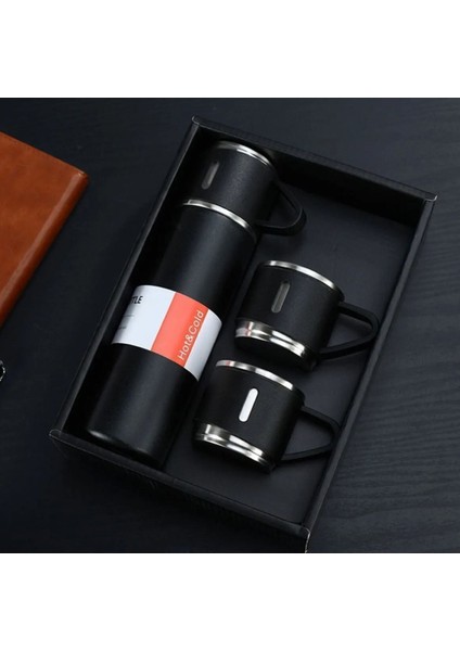 Paslanmaz Çelik Termos Mavi Renk 3 Bardaklı Termos Seti Vakumlu Termos Set Içecek 500 ml Paslanmaz Ç fiyatları