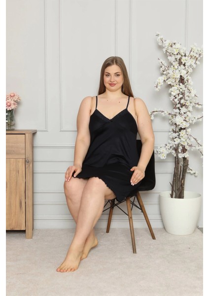 Kadın Pamuklu Ip Askılı Büyük Beden Gecelik fiyatları