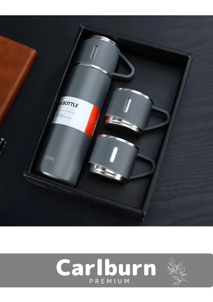 Özel Üretim Paslanmaz Çelik 3 Bardaklı Soğuk Sıcak Termos Vakumlu Termos Set Çanta Hediyeli 550 ml > fırsatları