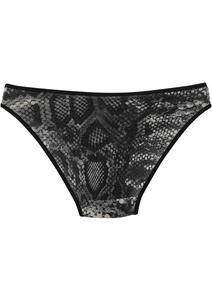 Kadın Siyah Yılan Desenli 2'li Slip modelleri