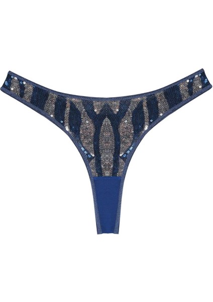 Kadın Lacivert Payet Detaylı 2'li Tanga Slip modelleri