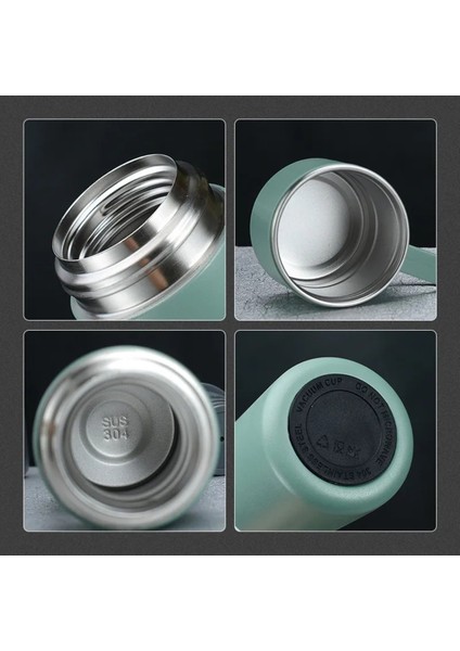 Termos Paslanmaz Çelik 3 Bardaklı Siyah Renk Set Içecek 500 ml Paslanmaz Çelik Siyah 12 Saat modelleri