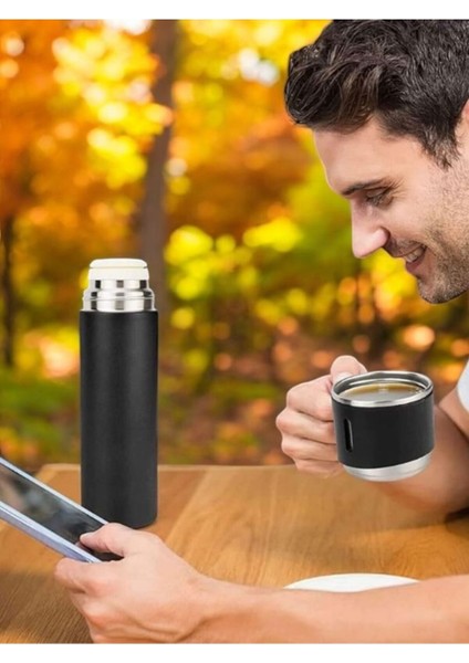3 Bardaklı 500ML Termos Içecek 500 ml Krom Yeşil 12 Saat Kutulu modelleri