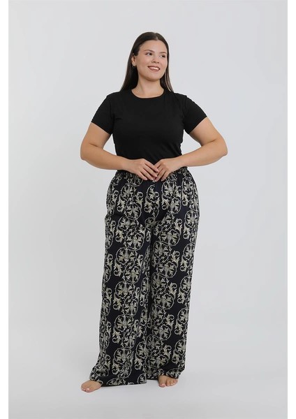 Kadın Büyük Beden Lacivert Rahat Kesim Baggy Tek Alt indirimleri