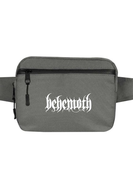 Behemoth Classic Logo Bel Çantası Fermuarlı Gri Renk