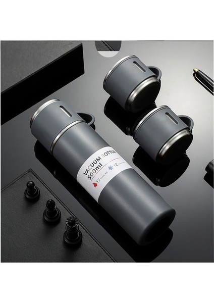 500 ml Çelik Termos 3 Bardaklı Set Premium Kahve Termosu Çay Termosu Hediye Çantalı modelleri