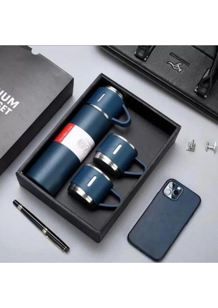 Küçük Termos 500ML 3 Bardaklı A+ Kalite Paslanmaz Çelik Kahve Termosu Çantalı Hediye modelleri