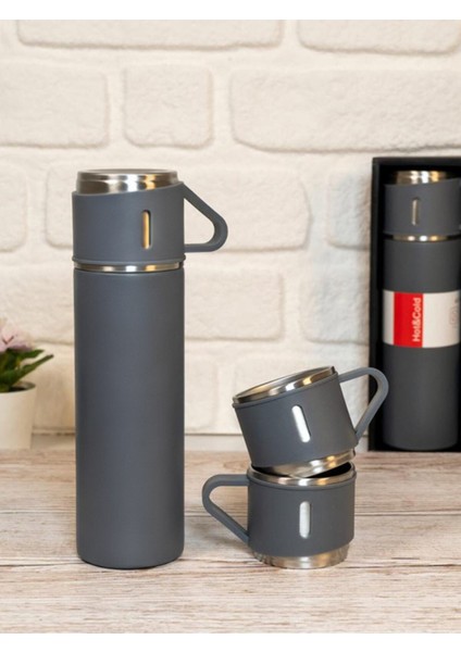 500ML Business Vacuum 3 Bardaklı Termus 500 ml 12 Saat Sıcak 12 Saat Soğuk Kalma Garantisi 450-550 M modelleri