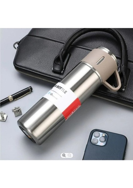 Kahve Termosu 500ML 3 Bardaklı Paslanmaz Çelik Çay Termosu Termos Seti Çantalı Hediye fiyatları