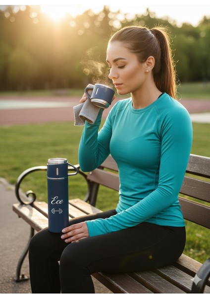 Premium Termos Bardak 500ML 3 Bardaklı Set Paslanmaz Çelik Kahve Termosu Hediye Çantalı