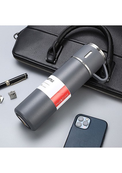 Paslanmaz Çelik Termos 3 Bardaklı Termos Seti Vakumlu Termos Set Hediye Seti Içecek 500 ml Metal Pem fiyatları