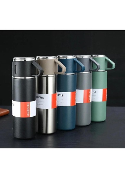 3 Bardaklı Termus, Paslanmaz Çelik Termos, Vakumlu Çanta Hediyeli Termos Içecek 500 ml Paslanmaz Çel fiyatları