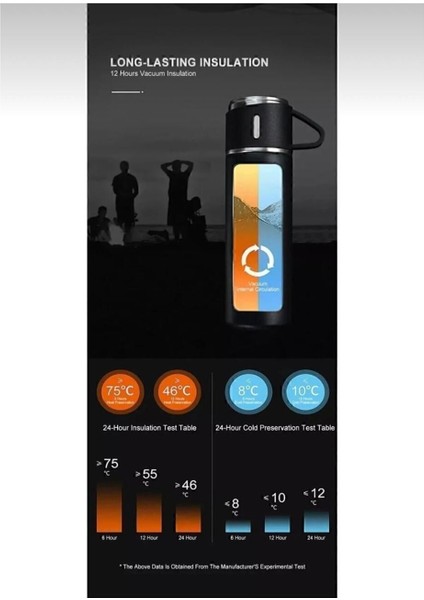 3 Bardaklı Termus, Paslanmaz Çelik Termos, Vakumlu Çanta Hediyeli Termos Içecek 500 ml Paslanmaz Çel modelleri