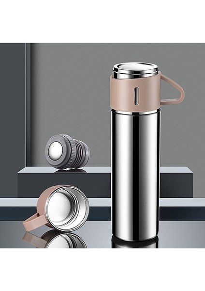 3 Bardaklı Kahve Termosu 500ML Set Paslanmaz Çelik Çay Termosu A+ Kalite Hediye Çantalı modelleri
