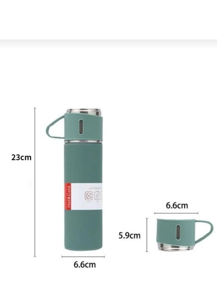 El Termosu 500ML 3 Bardaklı Set Paslanmaz Çelik Kahve Termosu A+ Kalite Hediye Çantalı fırsatları