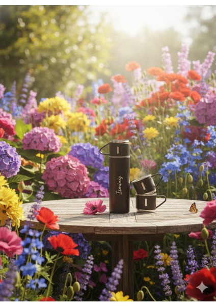 Termos Seti 500ML 3 Bardaklı A+ Kalite Paslanmaz Çelik Kahve Çay Termosu Hediye Çantalı