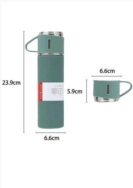 Kişiye Özel Paslanmaz Çelik Termos 3 Bardak Yeşil Renk Çanta modelleri