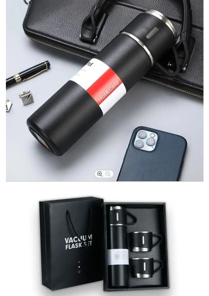 3 Bardaklı Vakumlu Termos Seti Paslanmaz Çelik Çift Katman Ofis Seyahat Hediye Seti Erkek Kahve Içki indirimleri