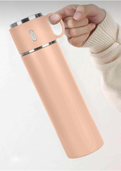 Paslanmaz Çelik Termos Pembe Renk 3 Bardaklı Termos Seti Vakumlu Termos Set Çanta Hediyeli Içecek 50 fiyatları