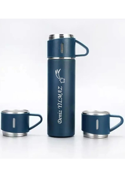 Sıcak Su Termosu 500ML 3 Bardaklı Set A+ Kalite Çelik Kahve Termosu Çantalı Hediye