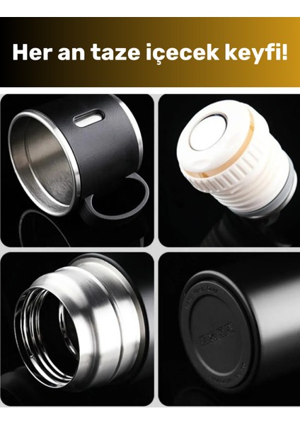Özel Tasarım Paslanmaz Çelik 3 Bardaklı Termos Soğuk Sıcak Vakumlu Set Çanta Hediyeli 550 ml 450-550 fiyatları