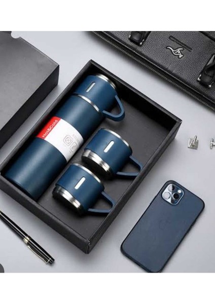 Kahve Termosu 500ML 3 Bardaklı Paslanmaz Çelik Çay Termosu Termos Seti Çantalı Hediye fiyatları