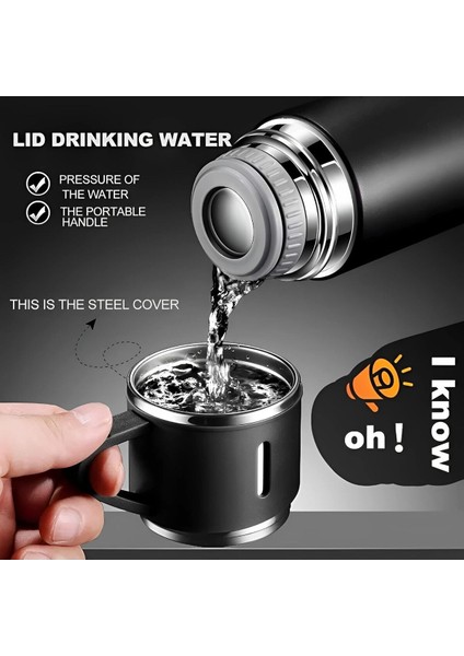 Çelik Termos 500ML 3 Bardaklı Sıcak Tutan Kahve Termosu Premium A+ Kalite Hediye Çantalı fiyatları