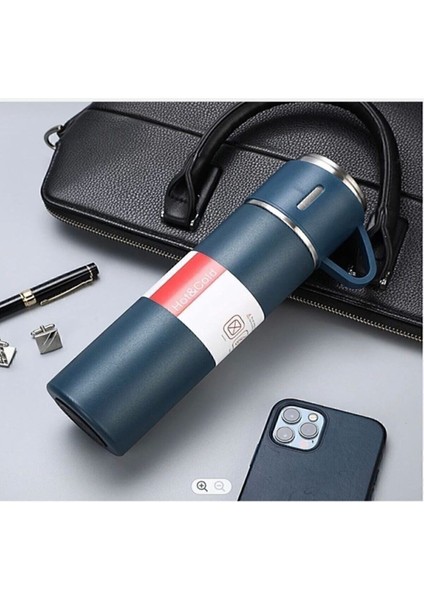 Özel Kutusunda 3 BARDAKLI 500 ml Çelik Termos Seti Içecek 500 ml Paslanmaz Çelik Gümüş 12 Saat fırsatları