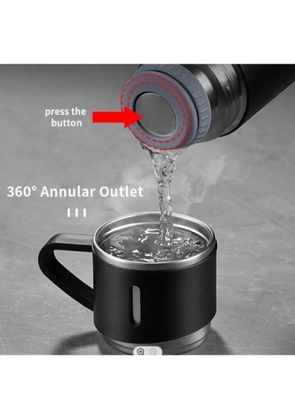 Paslanmaz Çelik Termos 4 Renk Seçeneği 3 Bardaklı Termos Seti Vakumlu Termos Set Çant... >550 ml Içe modelleri