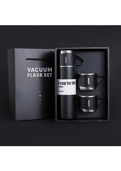 Vacuum Termos Paslanmaz Çelik 500 ml Sıcak-Soğuk Termos Seti 3 Bardaklı 0,50 L Içecek Paslanmaz Çeli fiyatları