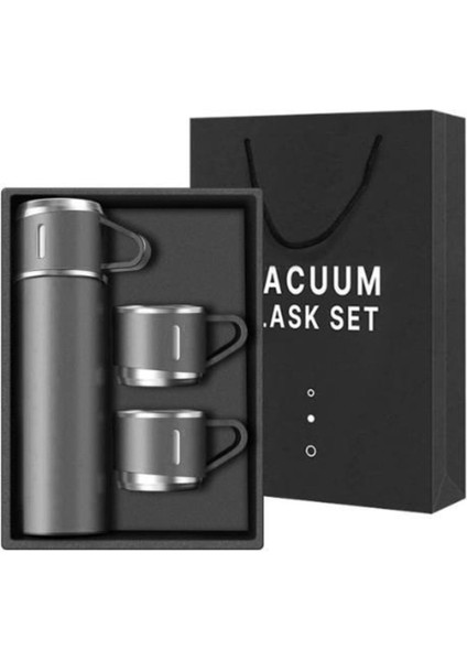 6004 Kupa Bardaklı Paslanmaz Çelik Termos Seti 500 ml - Yeşil 3 Kişilik Çelik Yeşil fiyatları