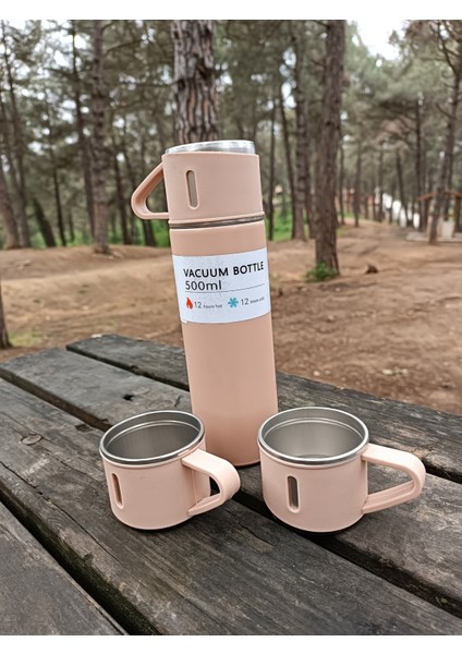 Paslanmaz Çelik Termos 3 Bardaklı Termos Seti Vakumlu Termos Set 0,50 L Içecek Paslanmaz Çelik Gri 1 fiyatları