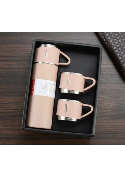 3 Bardaklı Termos 24 Saat Sıcak ve Soğuk Korumalı 1 L Içecek Paslanmaz Çelik Yeşil 24 Saat Kutulu Tr