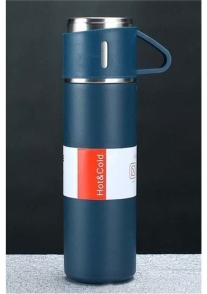 Paslanmaz Çelik Termos 3 Bardaklı Hediyelik Termos Içecek 500 ml Çelik Gri 12 Saat fiyatları